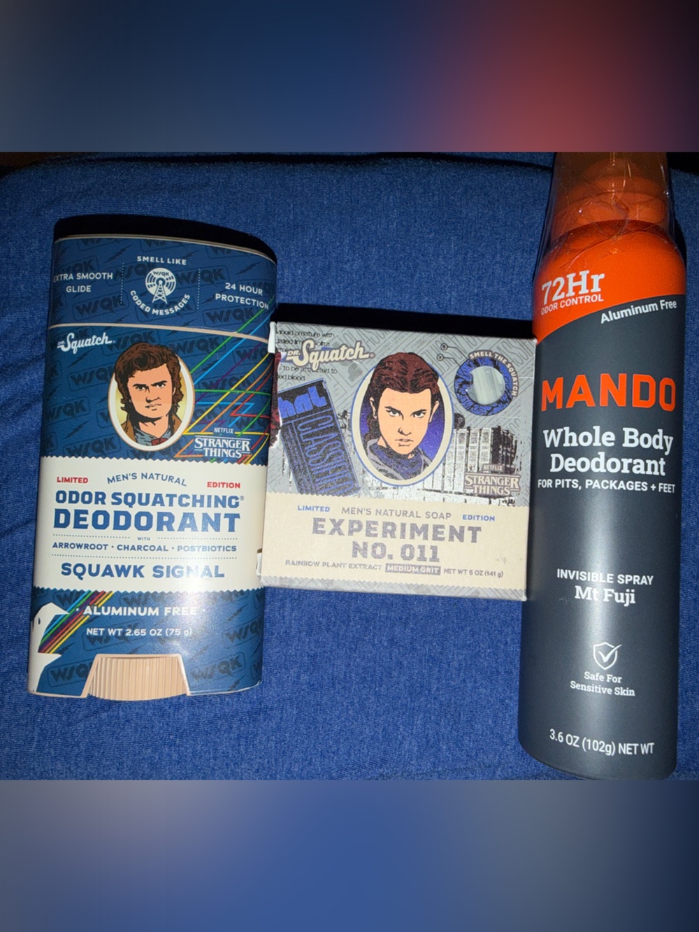 Men’s Body Care Bundle- Squatch Stranger Things Series Deo & Soap, Mando